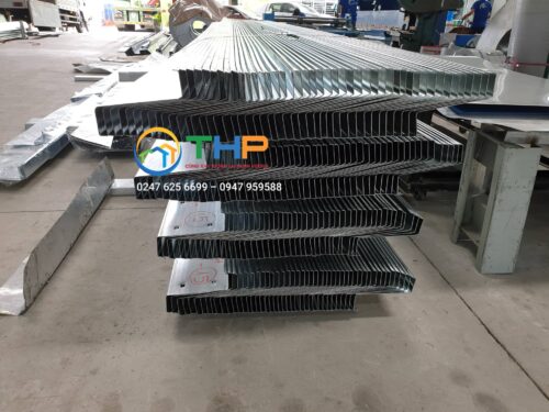 Stacked metal sheets in a workshop