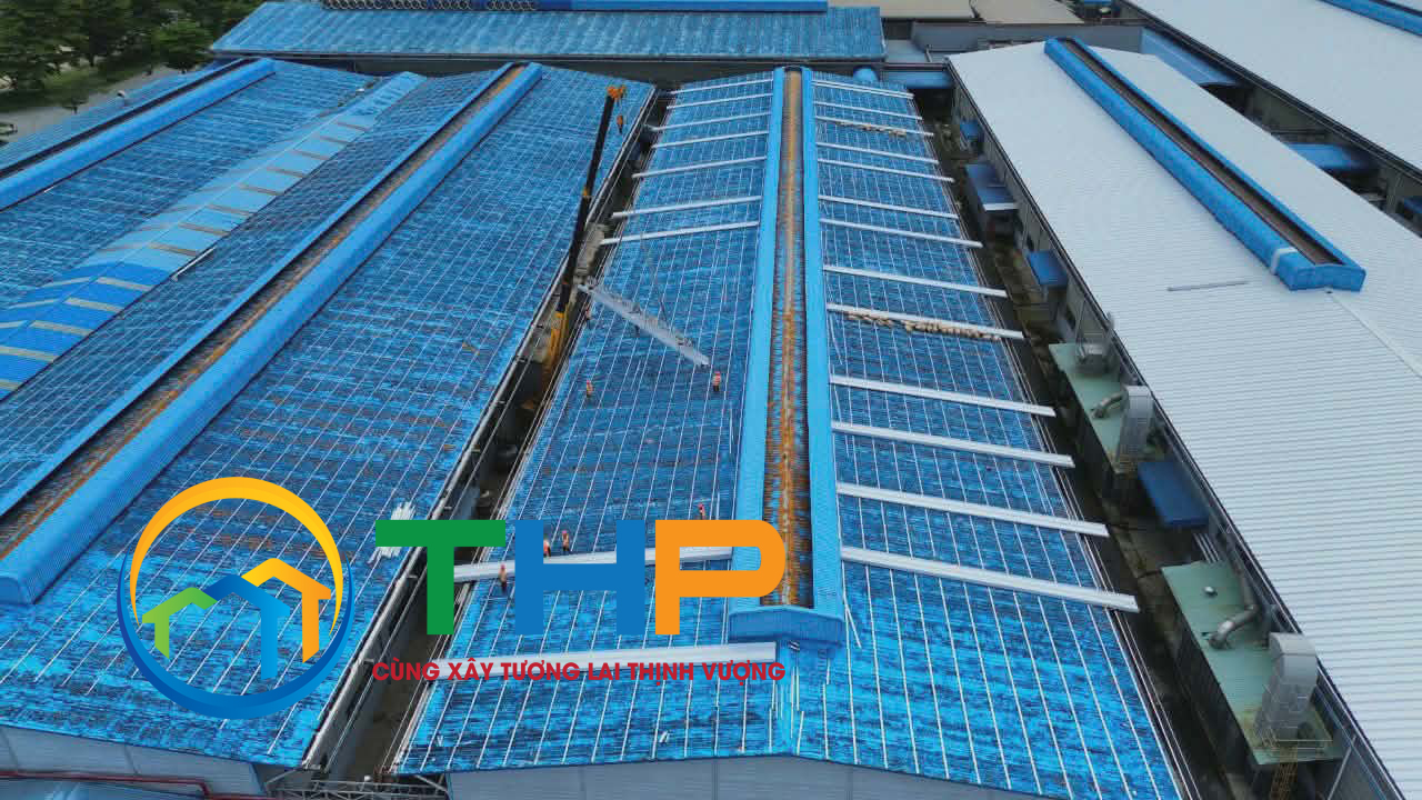 Cán tôn Seamlock tại công trình ở Long An 6 Thay mái nhà xưởng bằng tôn seamlock mới tại KCN Đức Hòa Long An